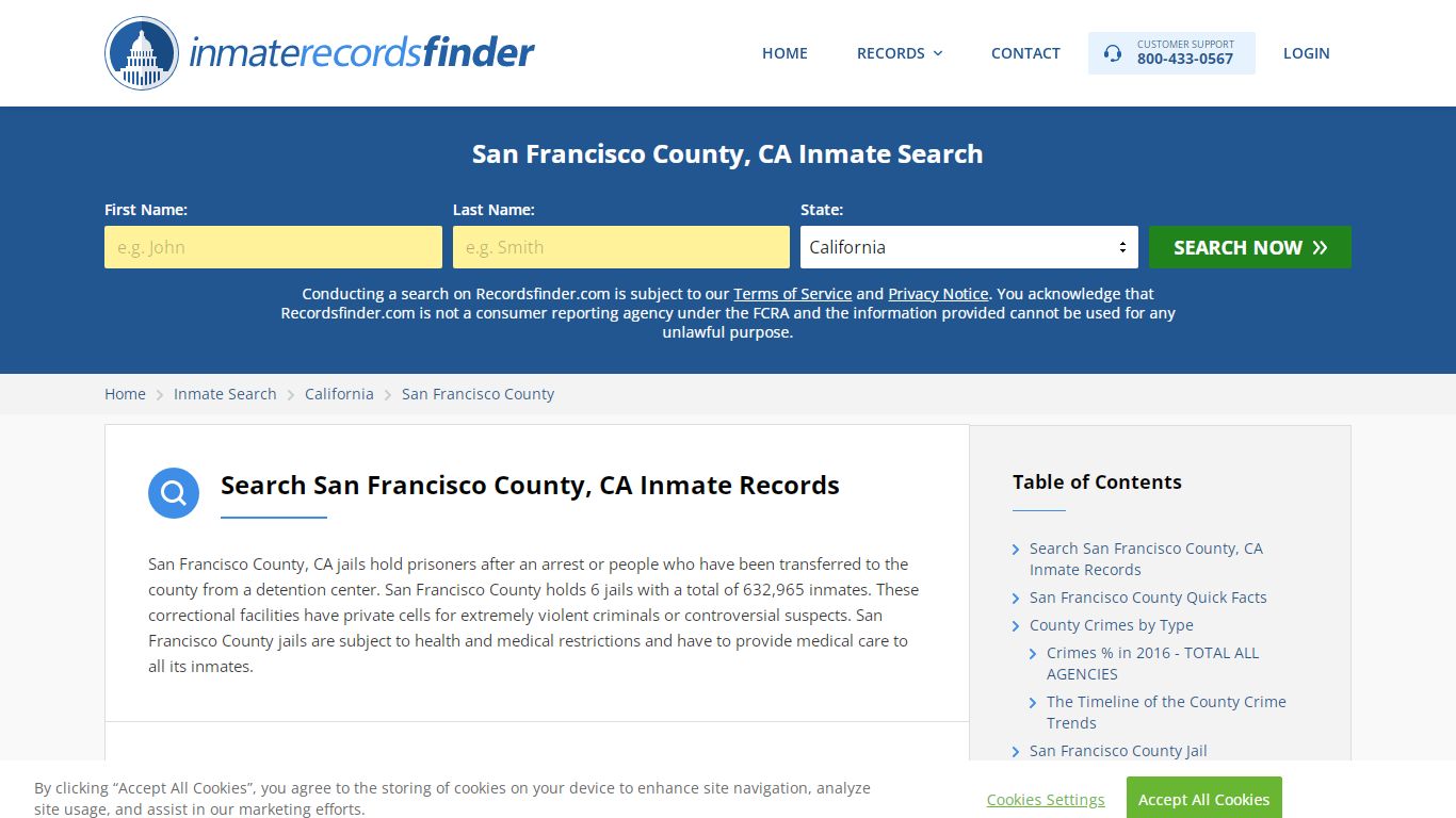 San Francisco County, CA Inmate Lookup & Jail Records Online