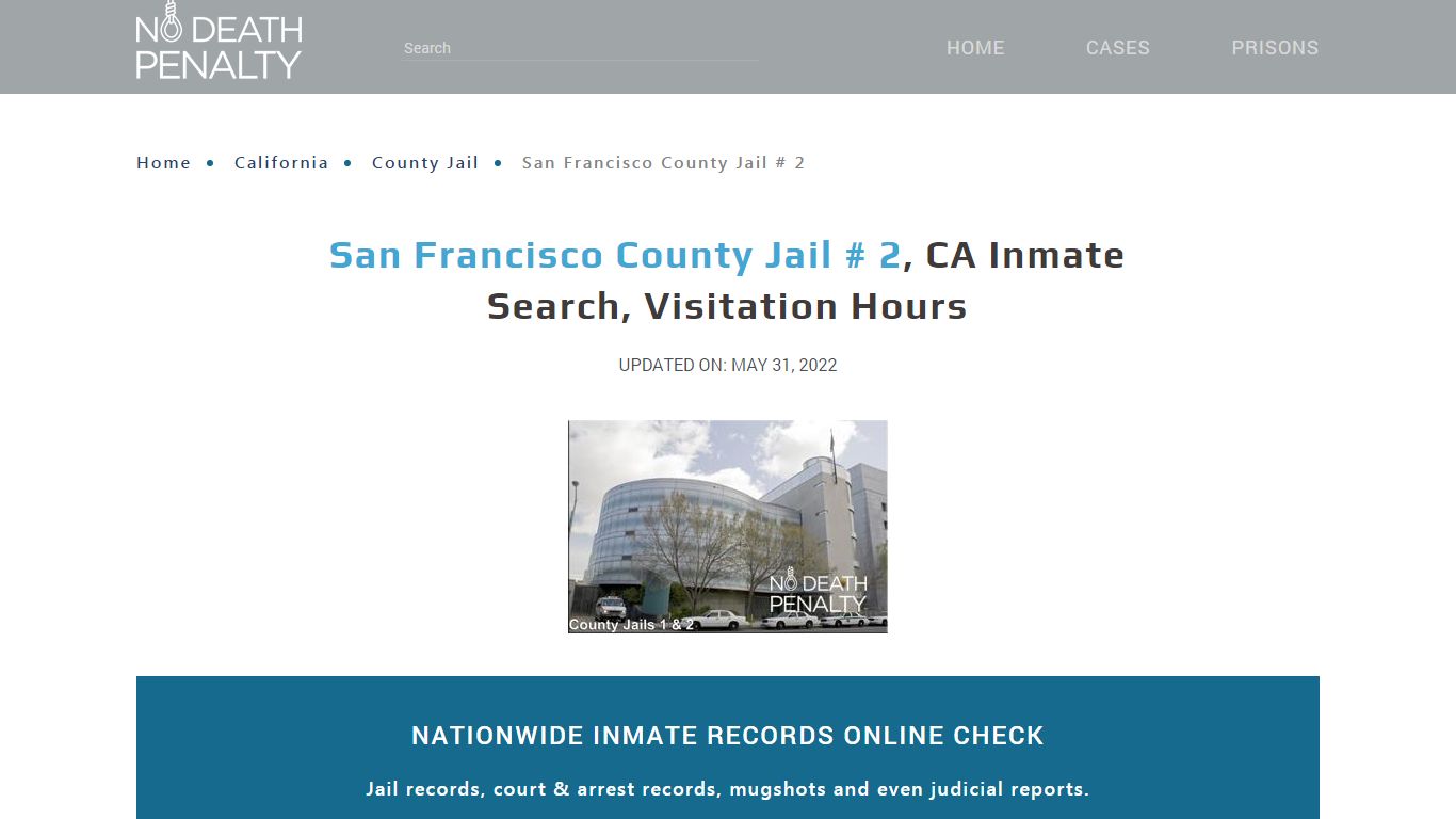 San Francisco County Jail # 2, CA Inmate Search ...