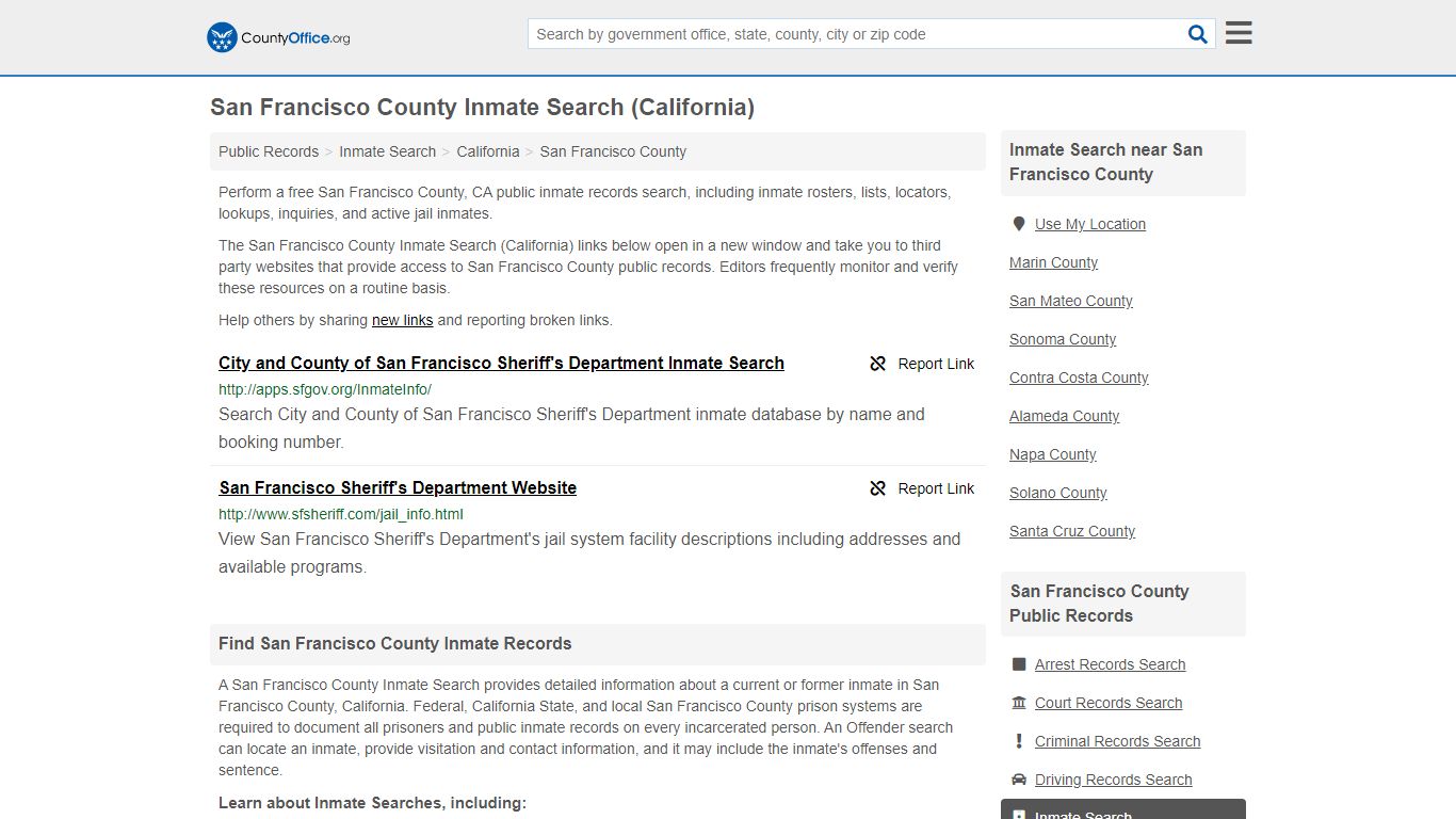 Inmate Search - San Francisco County, CA (Inmate Rosters ...